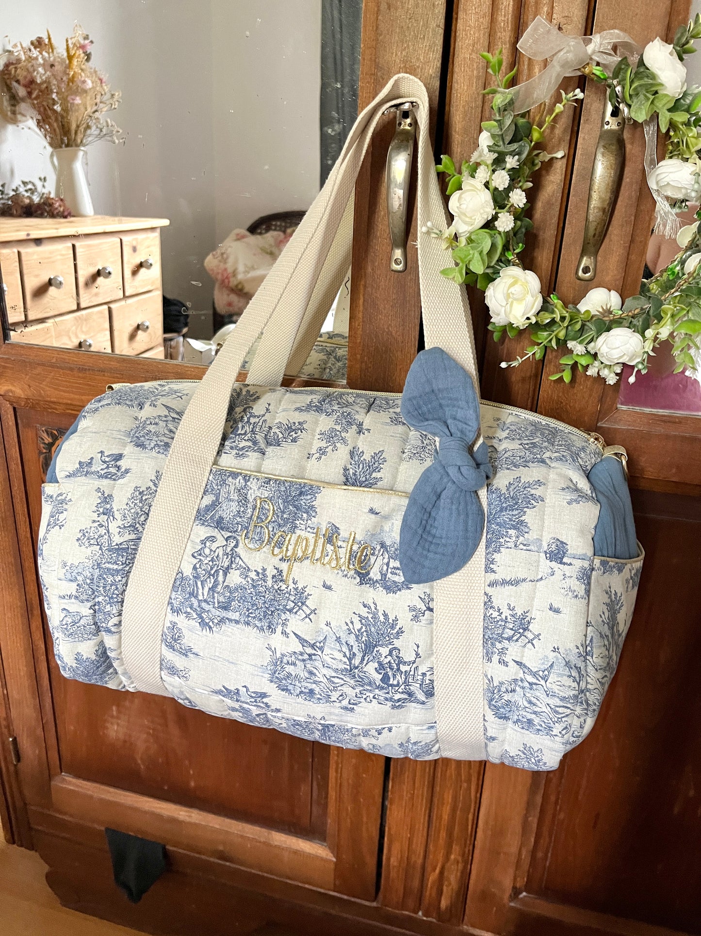 Sac Louison jouy bleu personnalisable