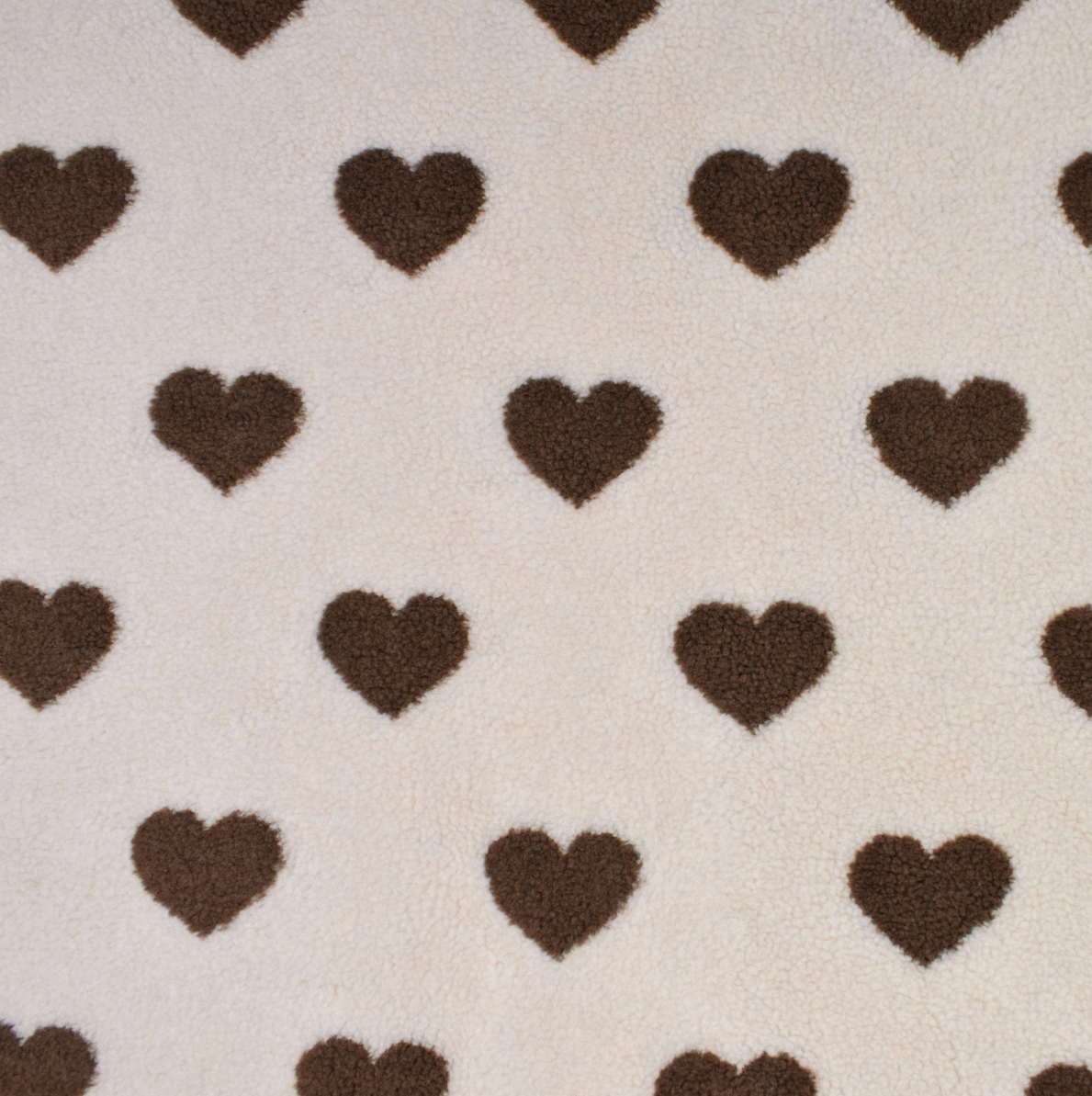 Coupon 1m60x50 +1m10x40 sherpa coeur chocolat