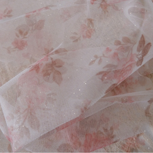 Tulle pailleté roses pour volants-série limitée