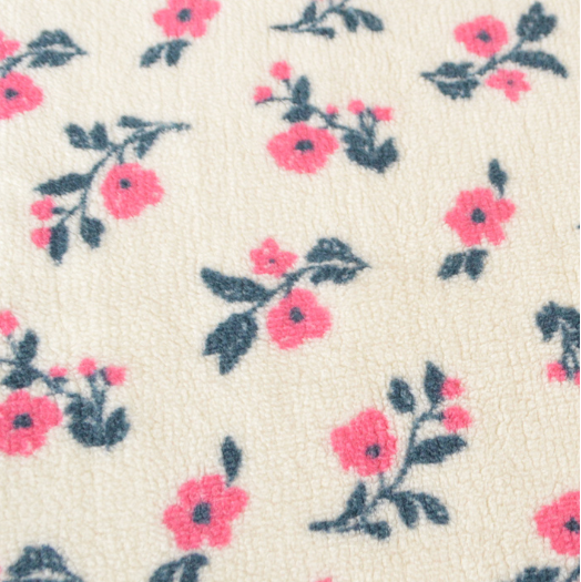 NEW! Sherpa with pink flowers - no embroidery