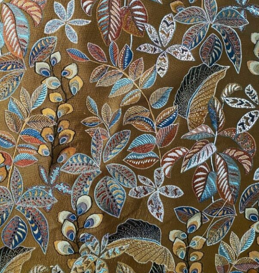 Coupon 95x55cm cm Jacquard feuilles