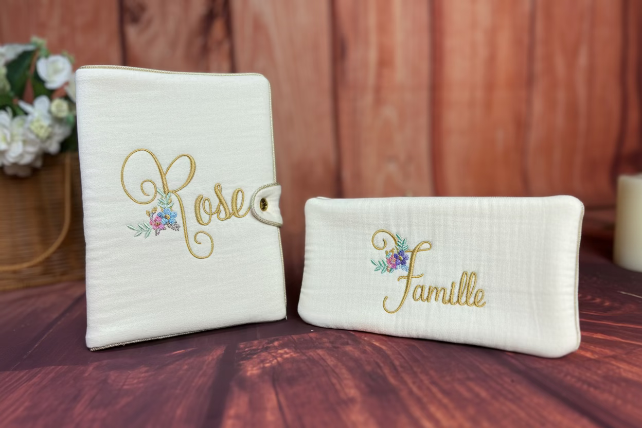 Set: Florence initial notebook and family record book cover