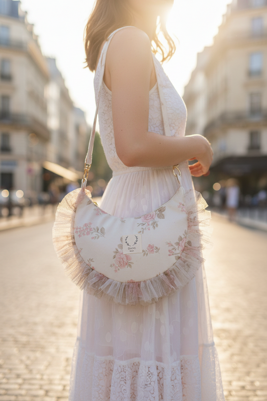 Sac Milan jacquard roses et tulle pailleté - édition limitée