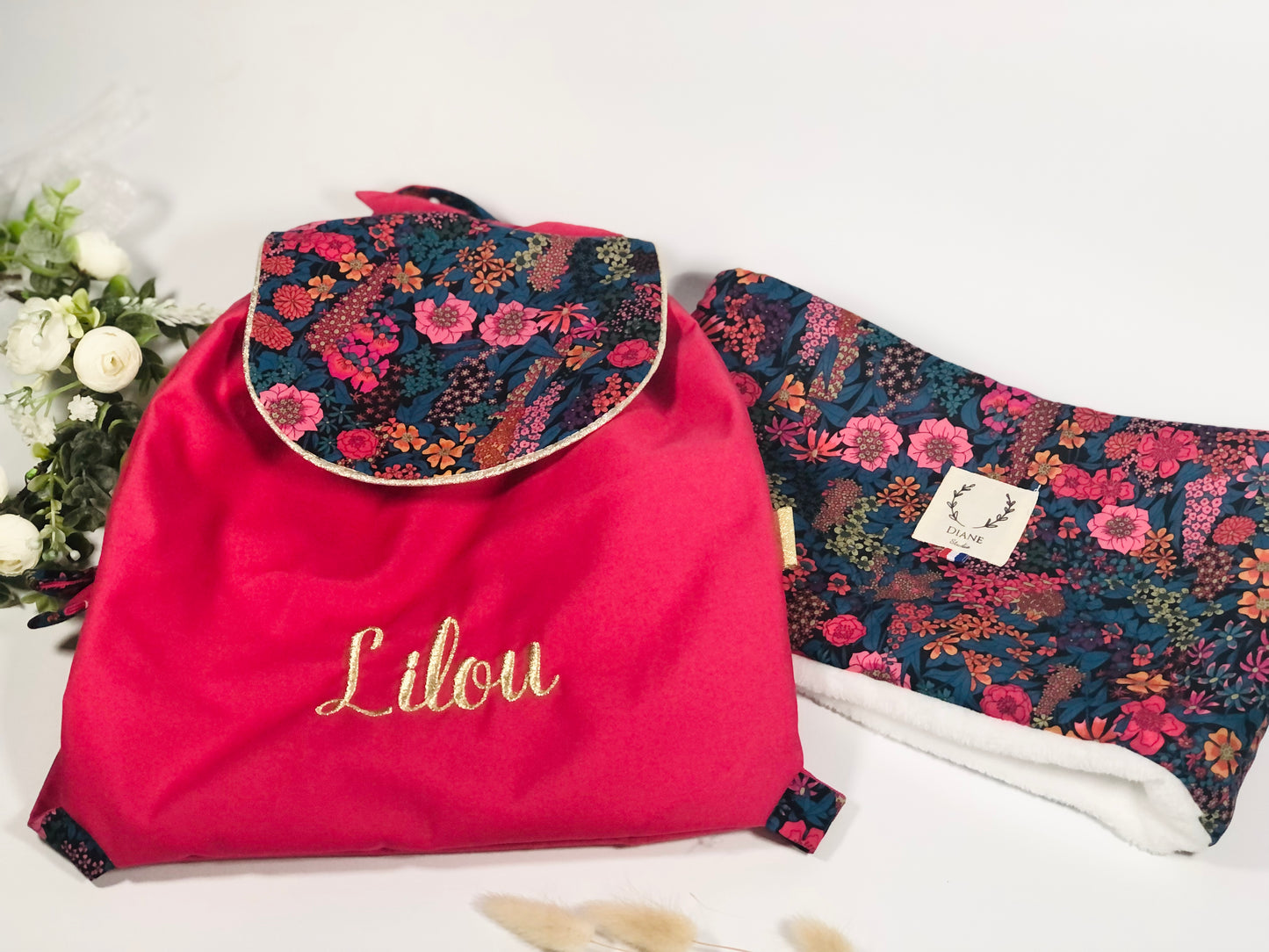 Set: Eglantine neck warmer and backpack