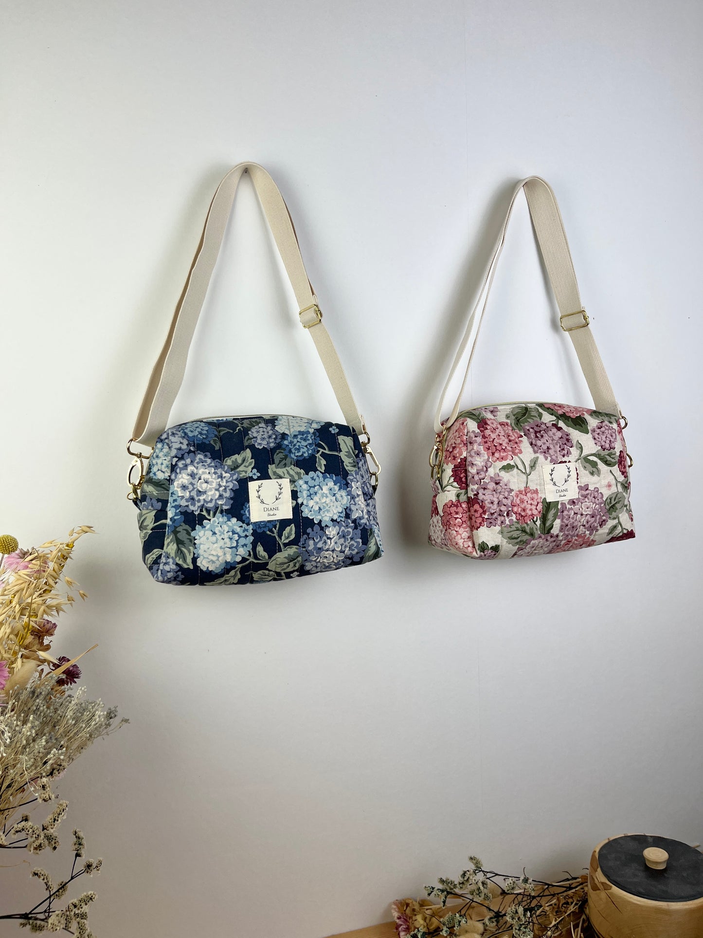 Colette blue hydrangea shoulder bag