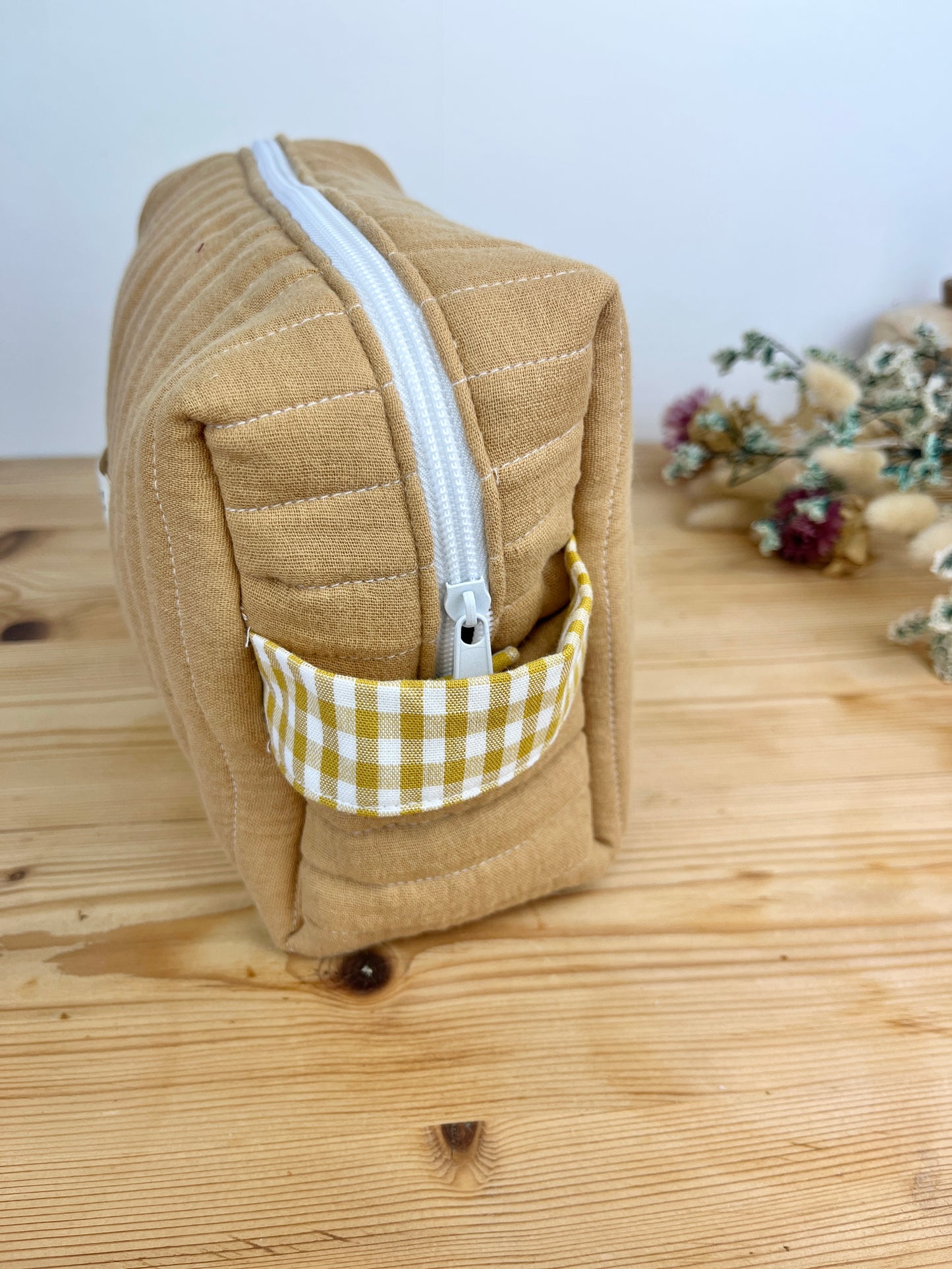 Colette camel toiletry bag