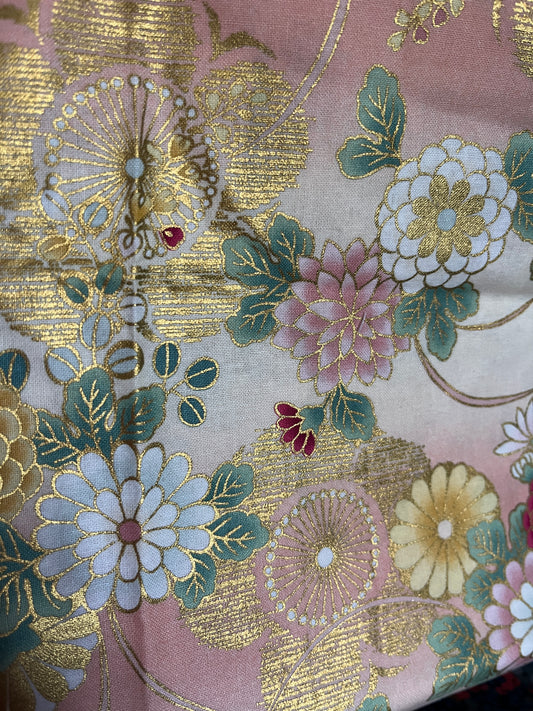 Coupon 35x50cm coton japonais doré