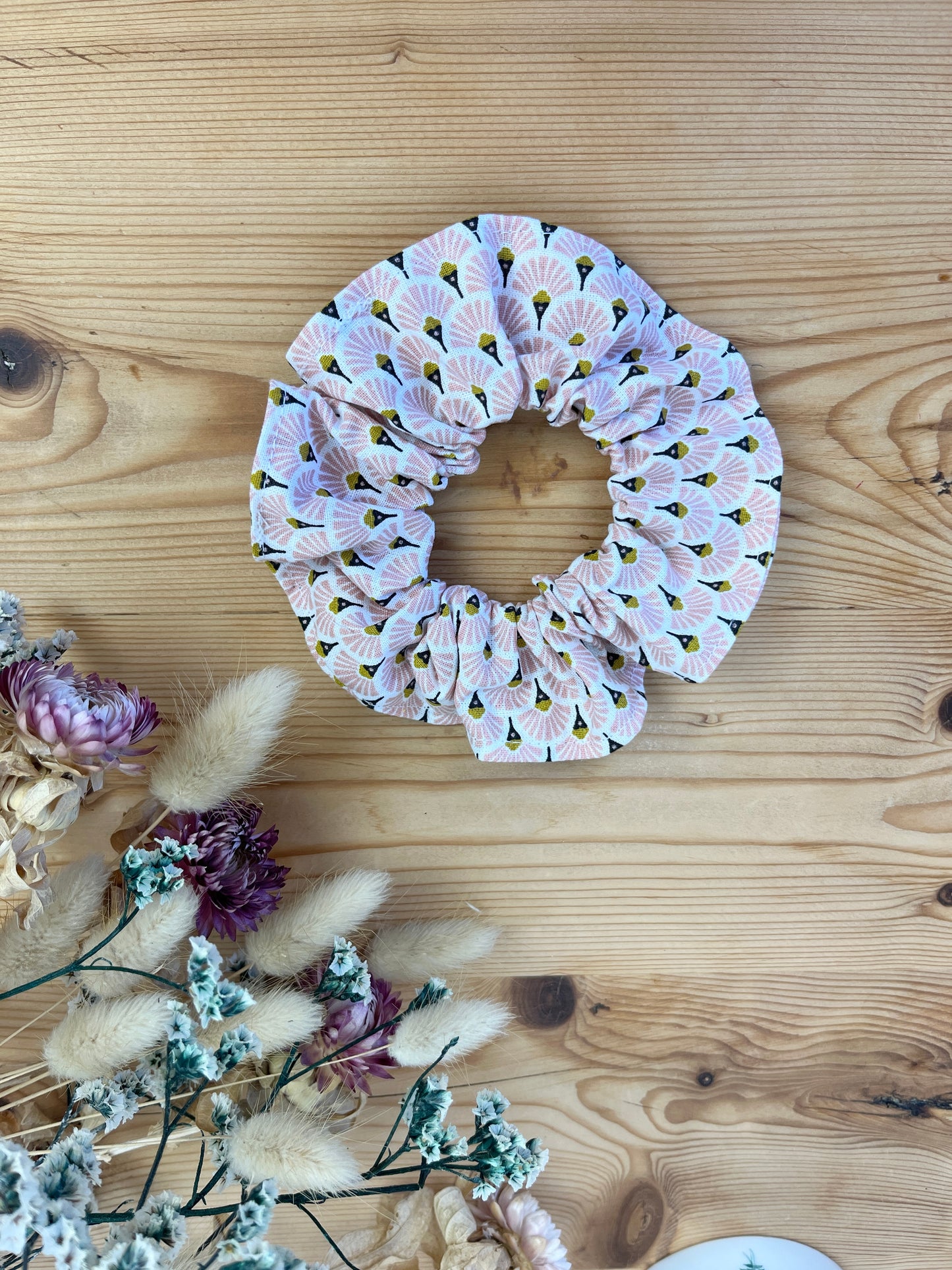pink scale scrunchie