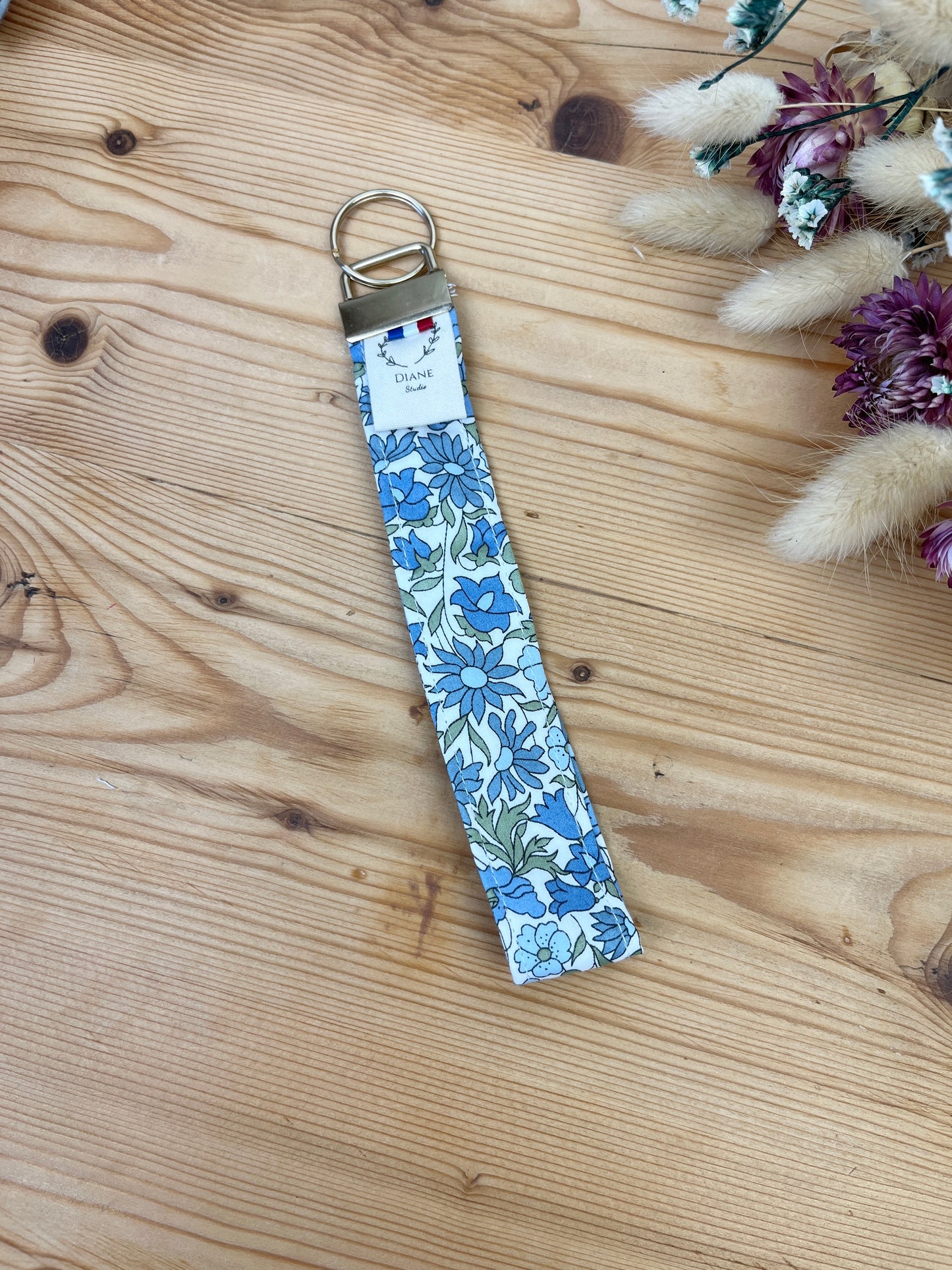 Liberty Poppy Blue Keyring
