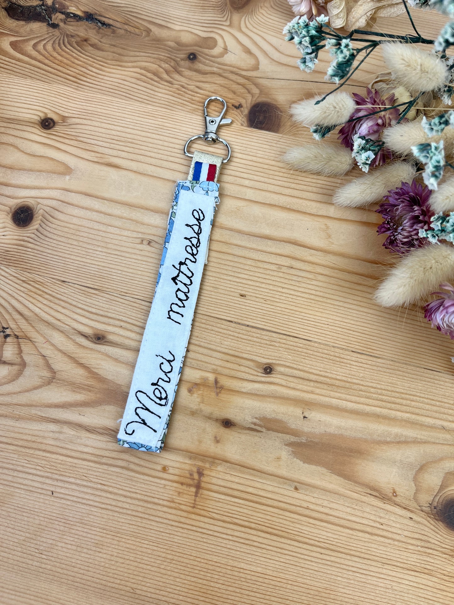 Blue Poppy Teacher Thank You Keychain