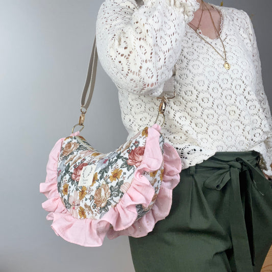 Sac Milan gaze vintage et rose - sur commande