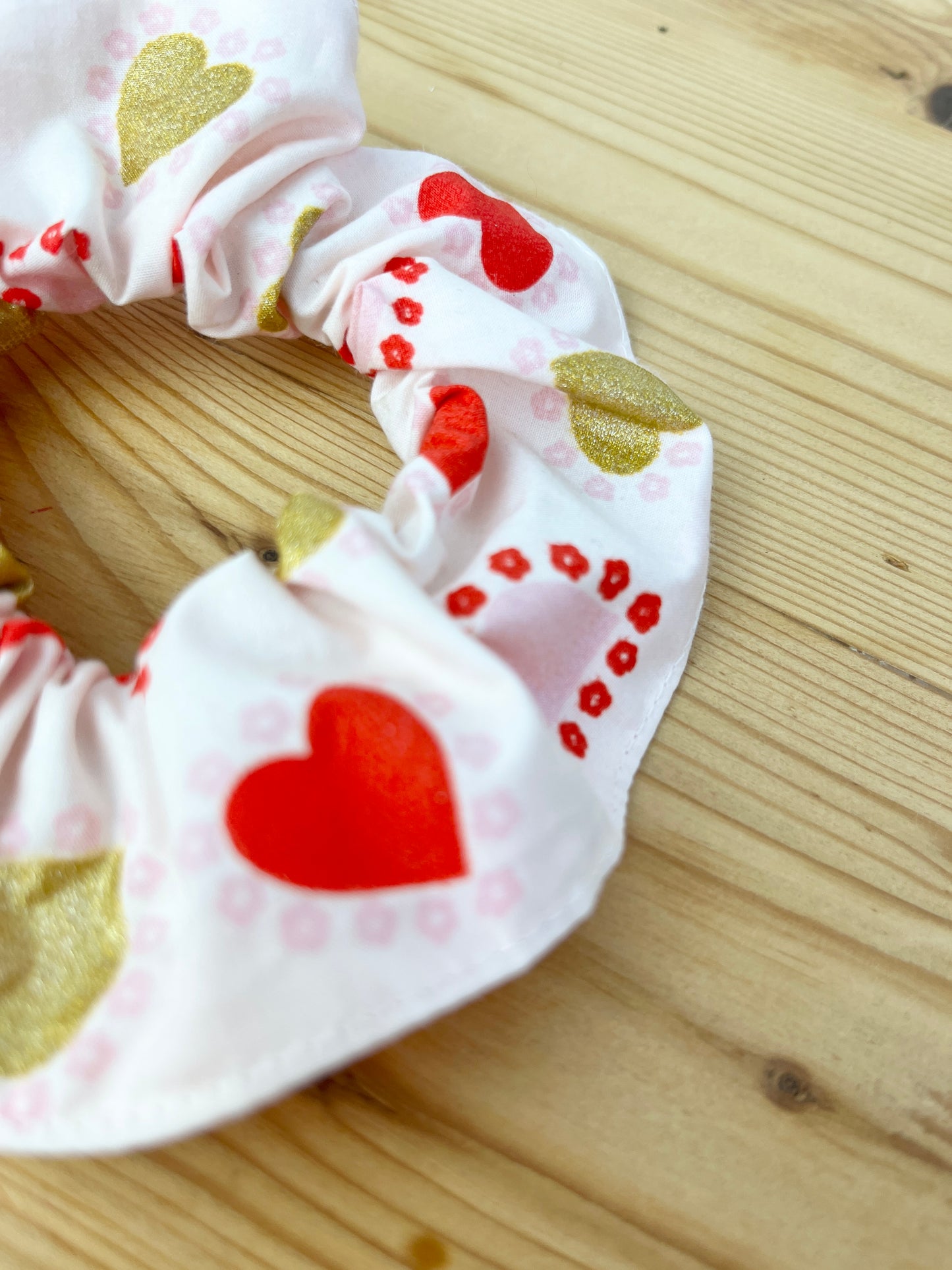 Golden heart scrunchie