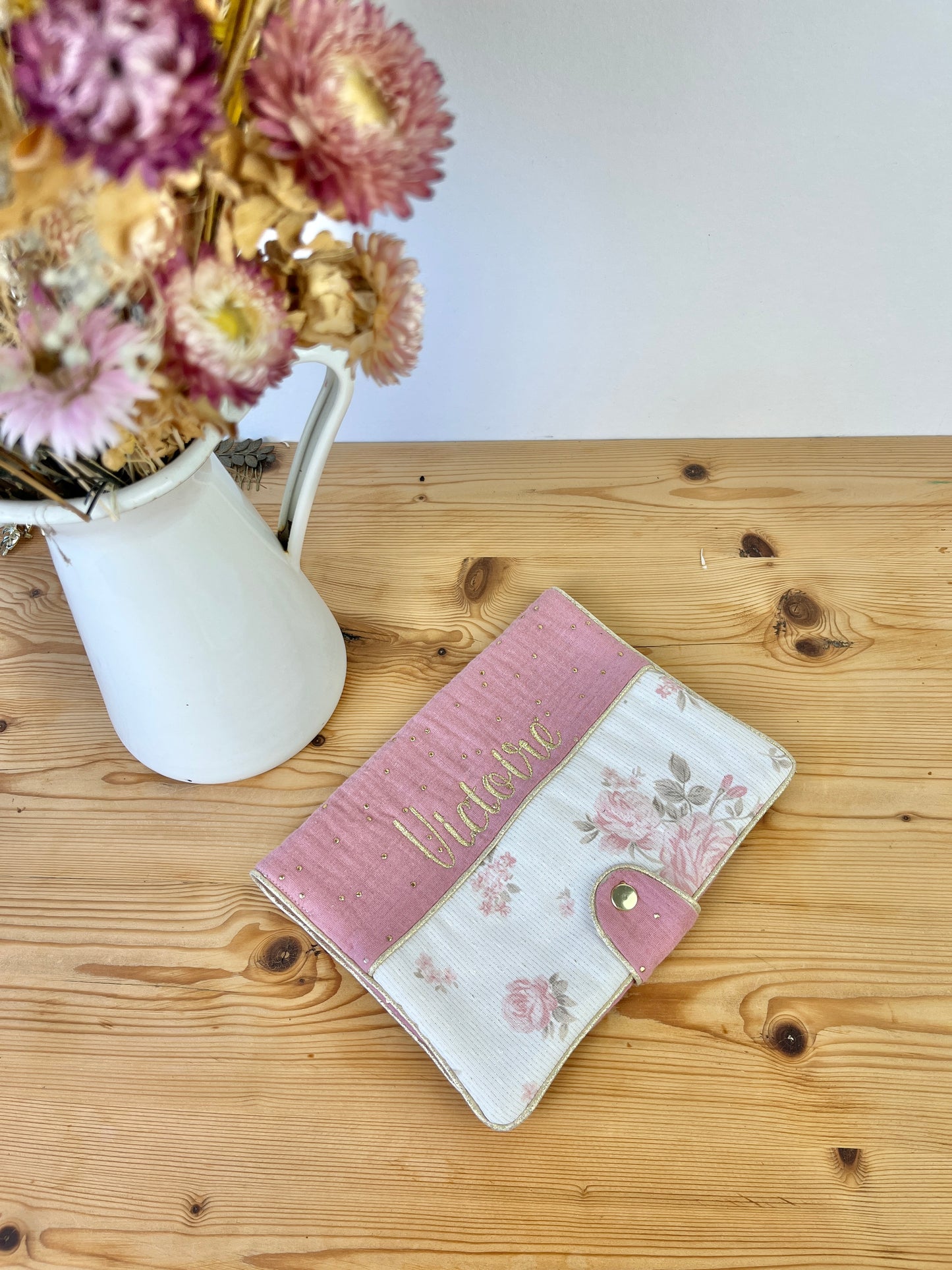 Chloé the pink jacquard and double gauze notebook cover