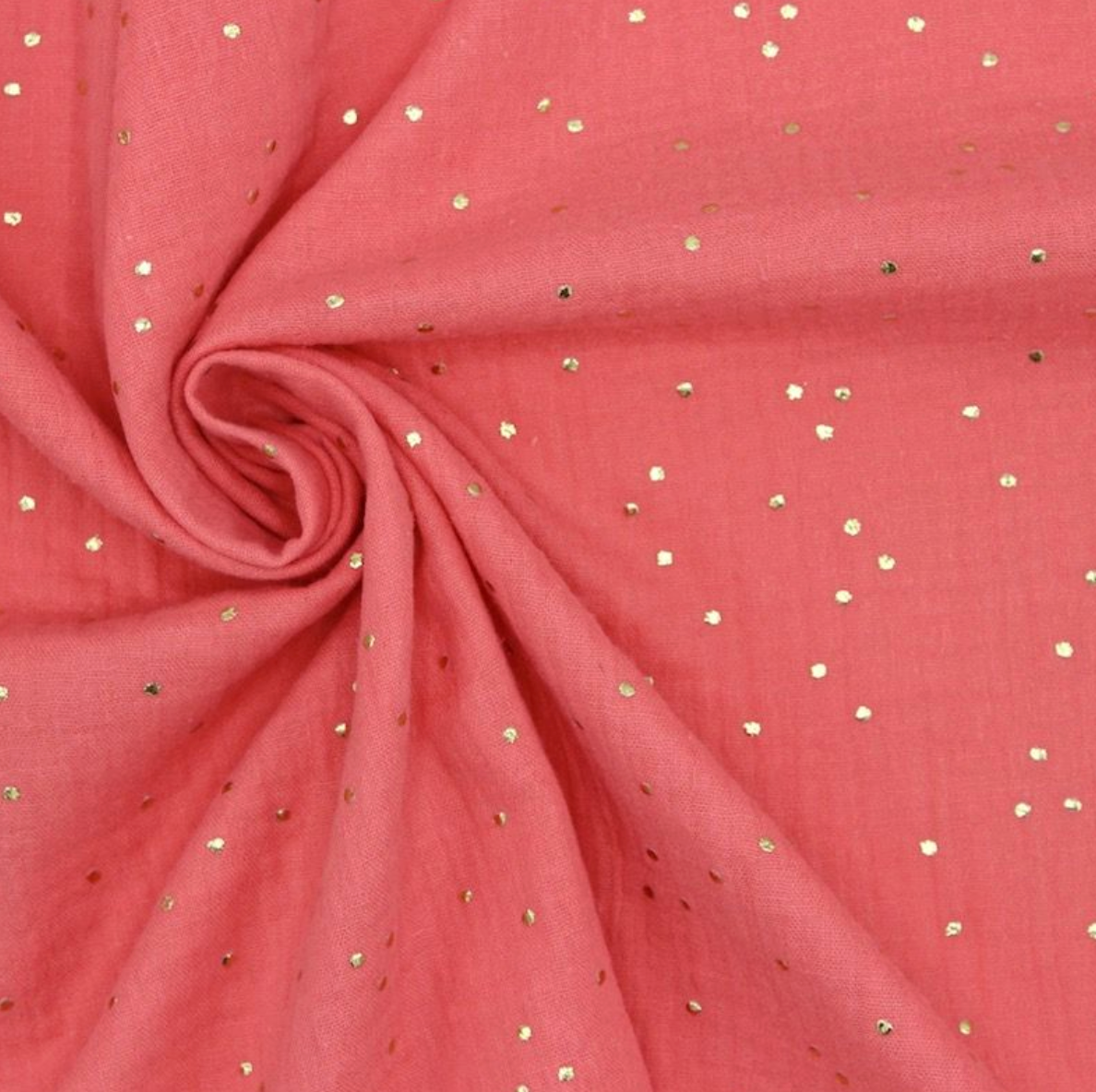 Coupon 1m Gaze Corail doré