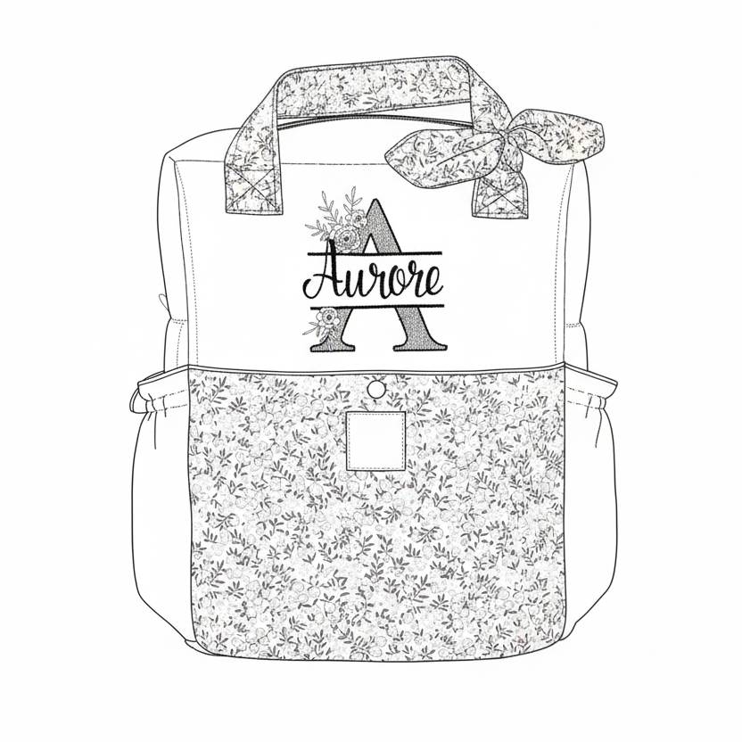 The customizable Angélique embroidered backpack