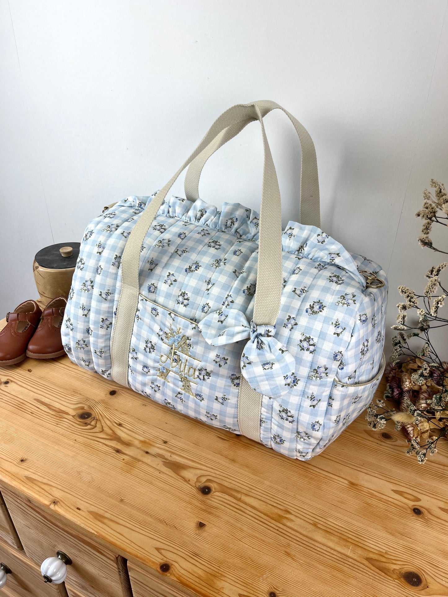 Sac Louison initiale dentelle tissus au choix