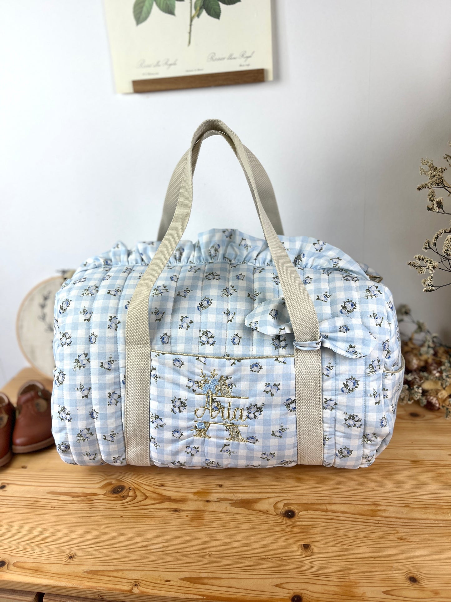 Sac Louison initiale dentelle tissus au choix