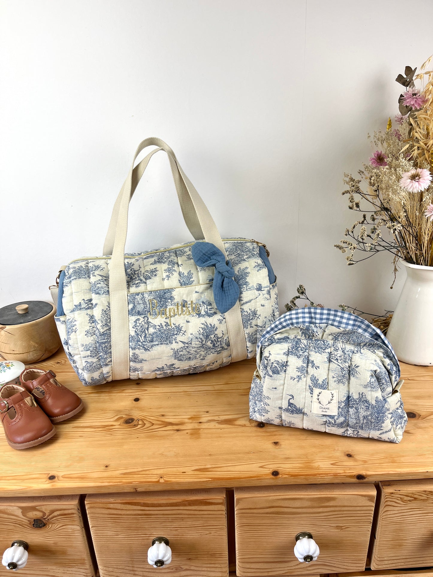 Sac Louison jouy bleu personnalisable