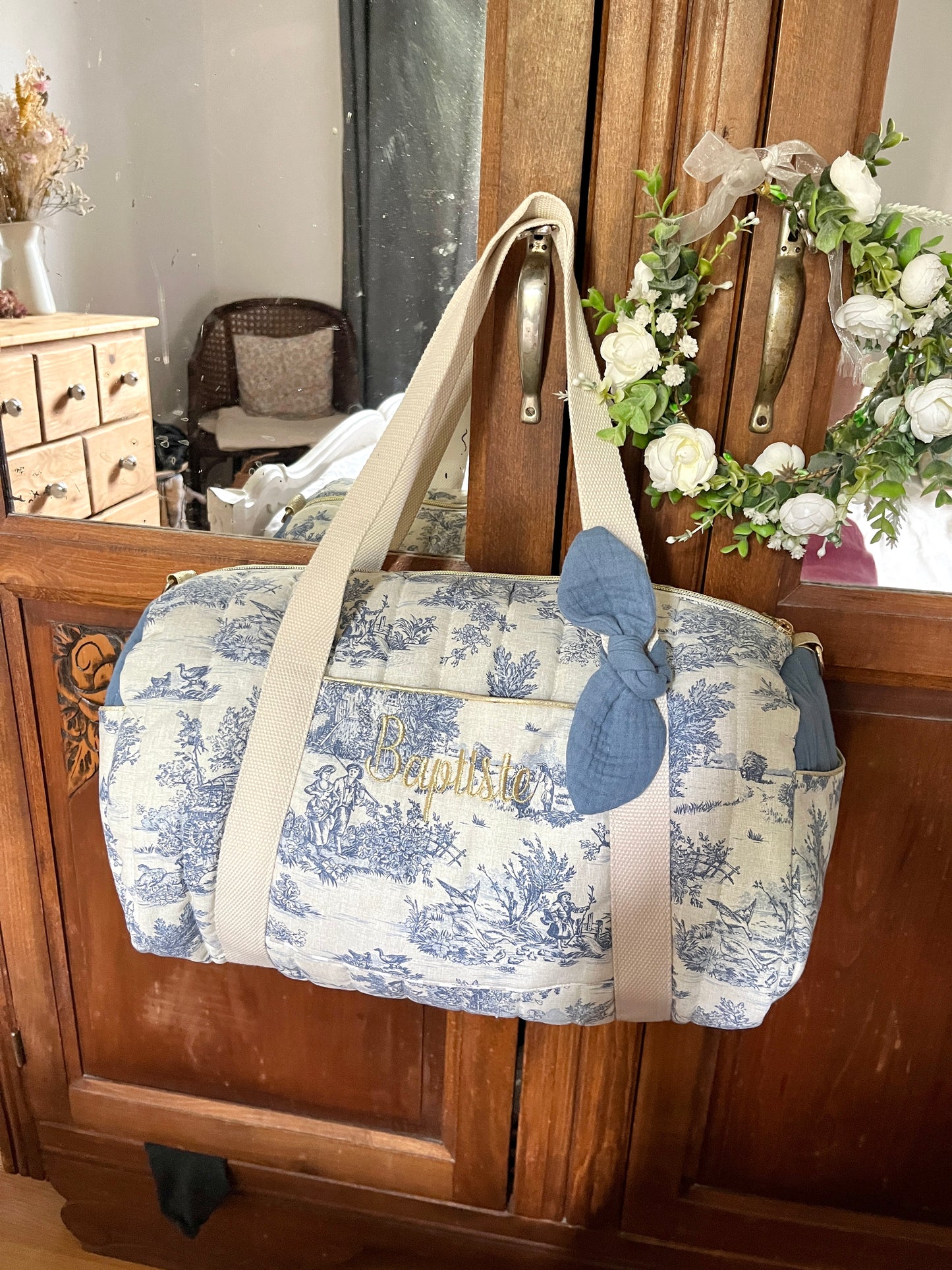 Sac Louison jouy bleu personnalisable