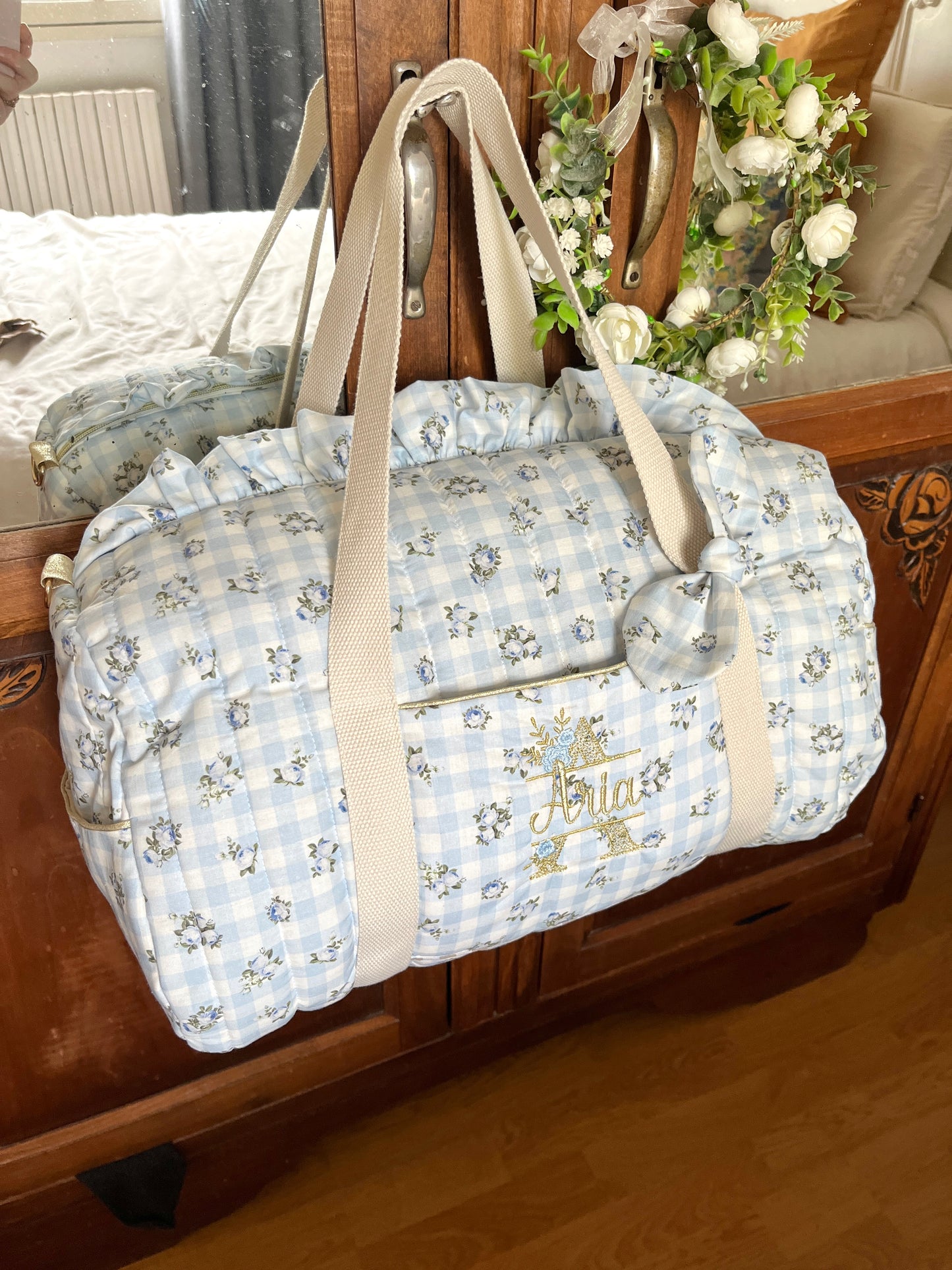 Sac Louison Vichy Idara bleu personnalisable
