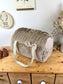 Sac Louison velours et vichy galet personnalisable
