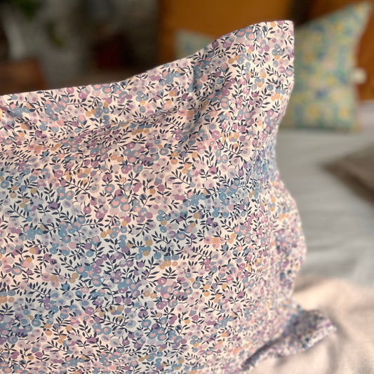 The Liberty of London flat ruffled pillowcase is 100% customizable.