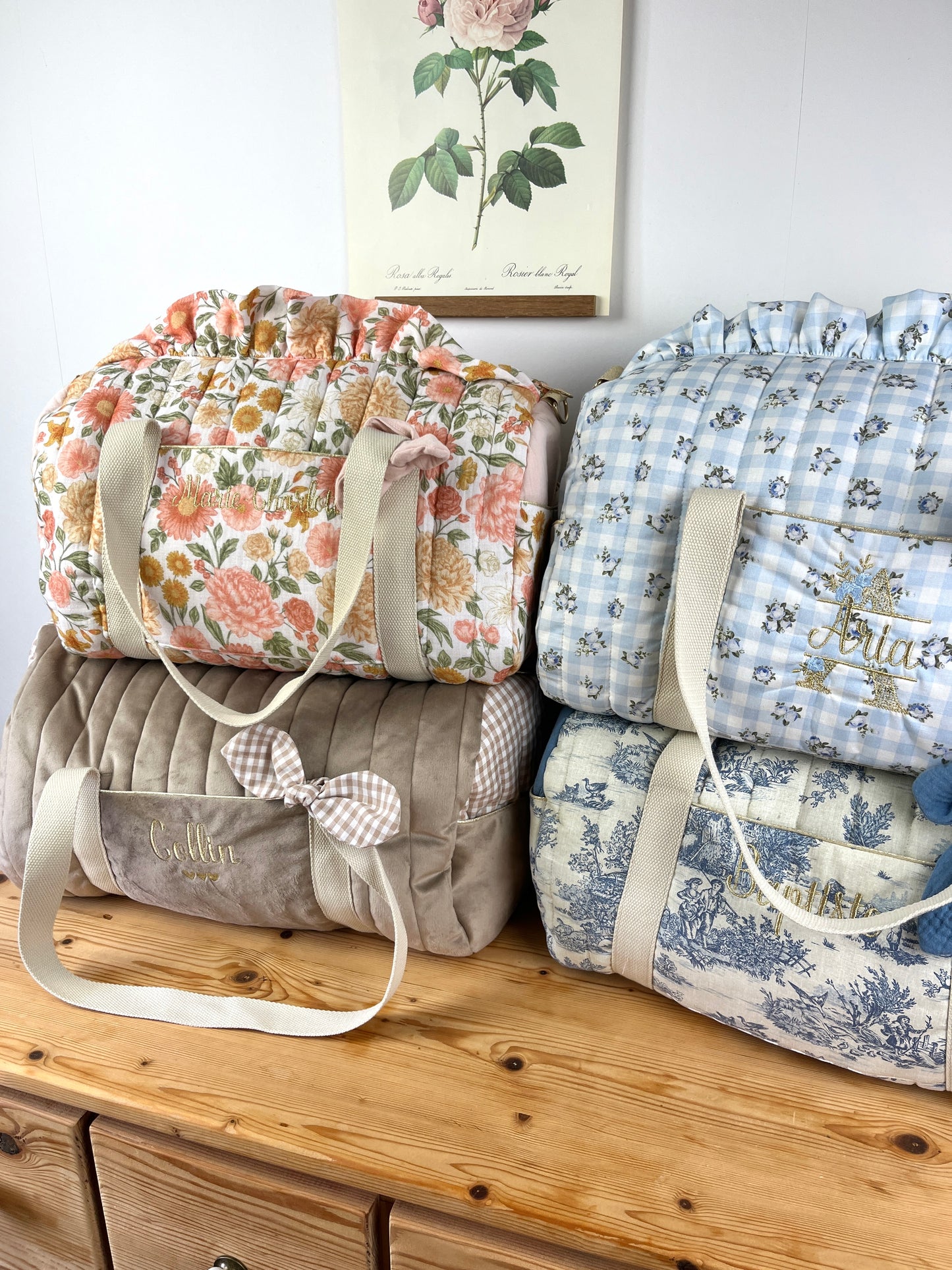 Louison the children's duffel bag with initial lace