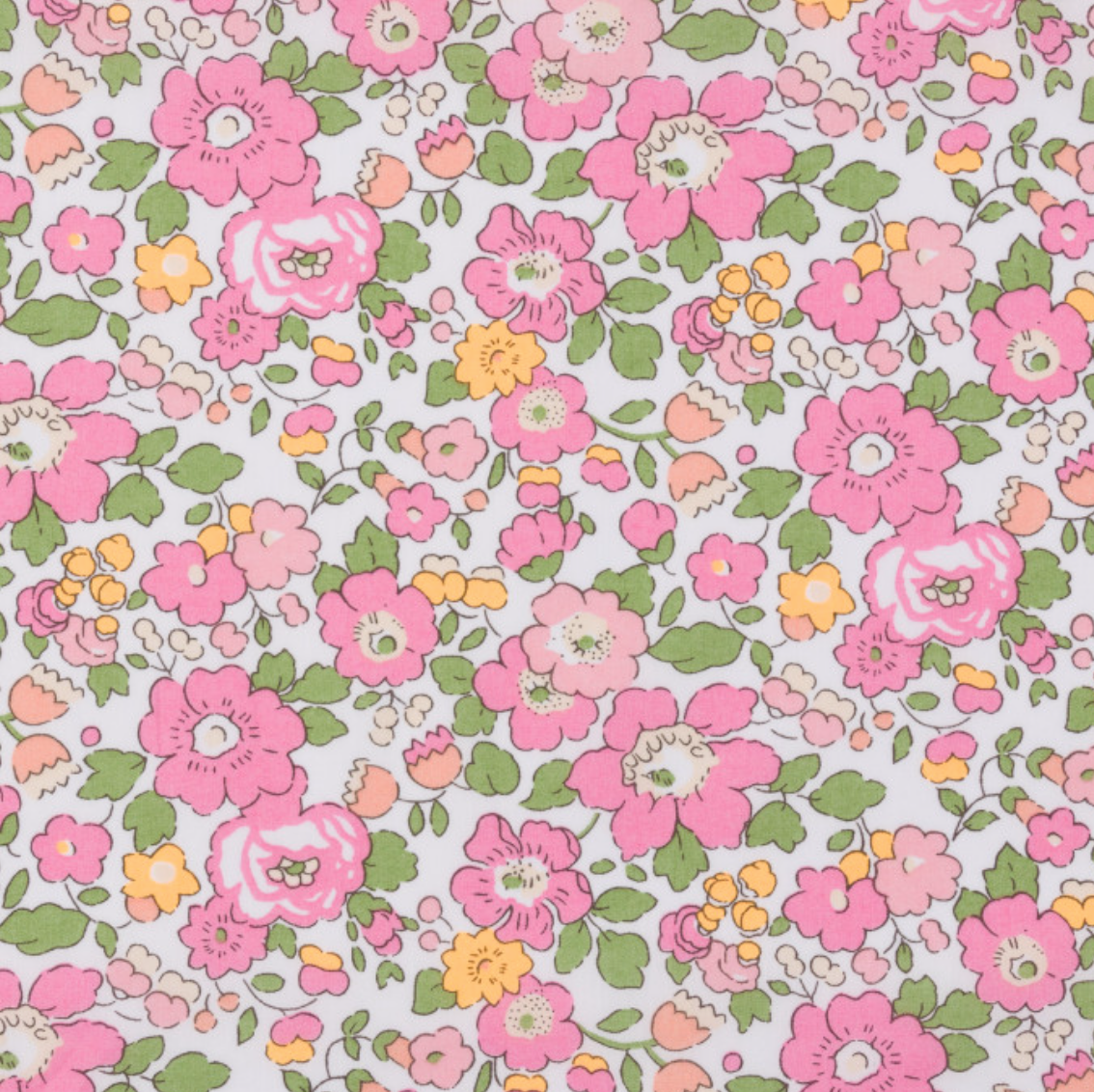 Coupon 55cm Liberty classique Betsy rose et orange fluo
