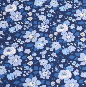 Coupon 50cm Fleurs blue