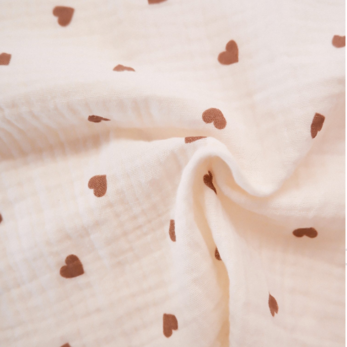 Gaze bio petits coeur