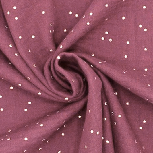 Coupon 70x45cm Gaze Bois de rose doré
