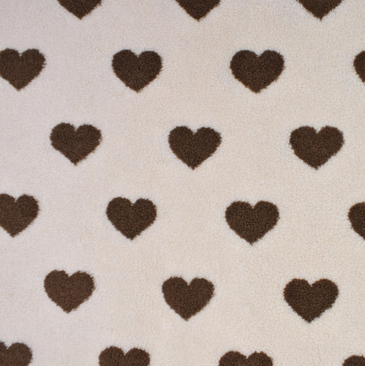 NEW! Chocolate Hearts Sherpa - No Embroidery