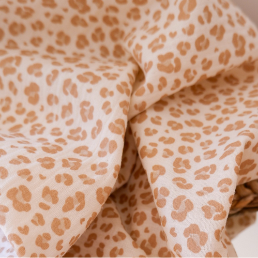 Cream leopard print gauze - France