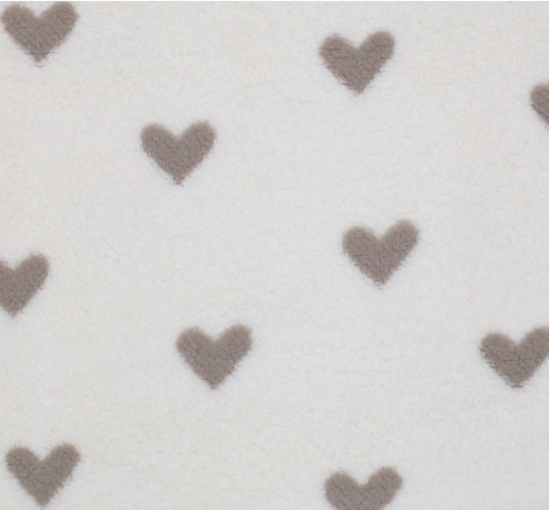 Coupon de 50 cm Sherpa coeur caramel