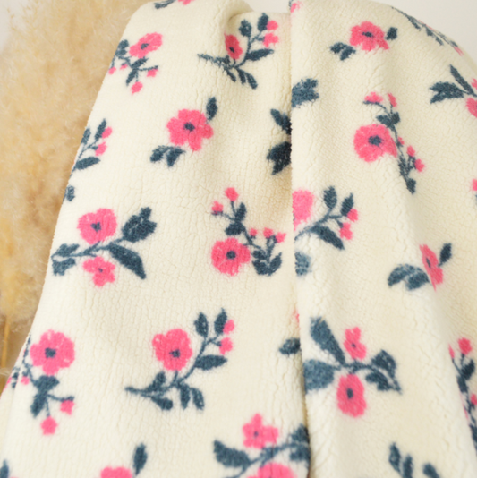 NEW! Fuchsia floral sherpa