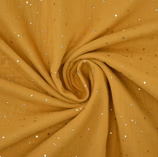 Double gauze cotton, golden mustard