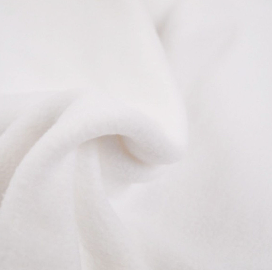 Coupon 1mx25cm polaire blanche