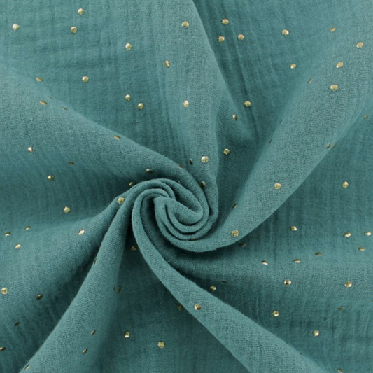 Coupon 95cm Gaze eucalyptus doré