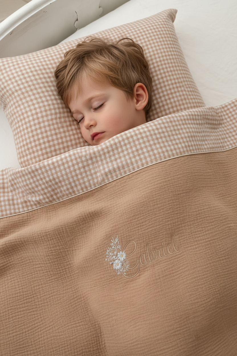 Ensemble sieste : couverture et taie d'oreiller 100% personnalisable