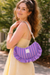 Milan the croissant bag jacquard roses and glittery tulle French-in stock