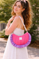 Milan the croissant bag jacquard roses and glittery tulle French-in stock