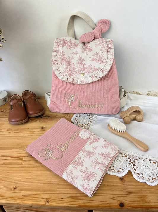 Ensemble : protège carnet et sac Eglantine
