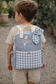 The Ombeline children's backpack in quilted gauze and sky blue gingham