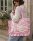 The small ruffled tote bag is 100% customizable.