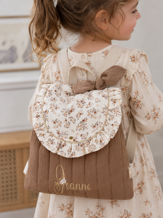 Le sac à dos Églantine gaze caramel et namra