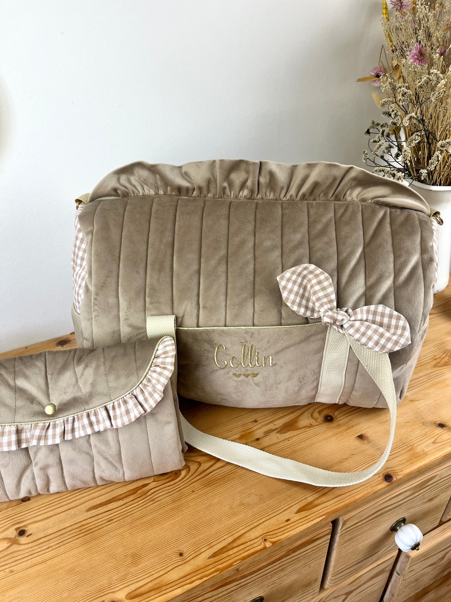 Louison the children's duffel bag with initial lace