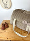 Sac Louison velours et vichy galet personnalisable