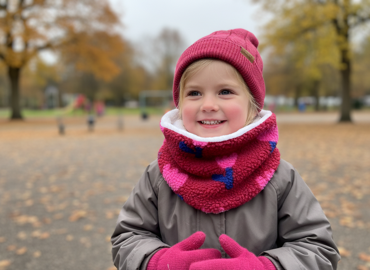 The children's sherpa neck warmer with tulip print