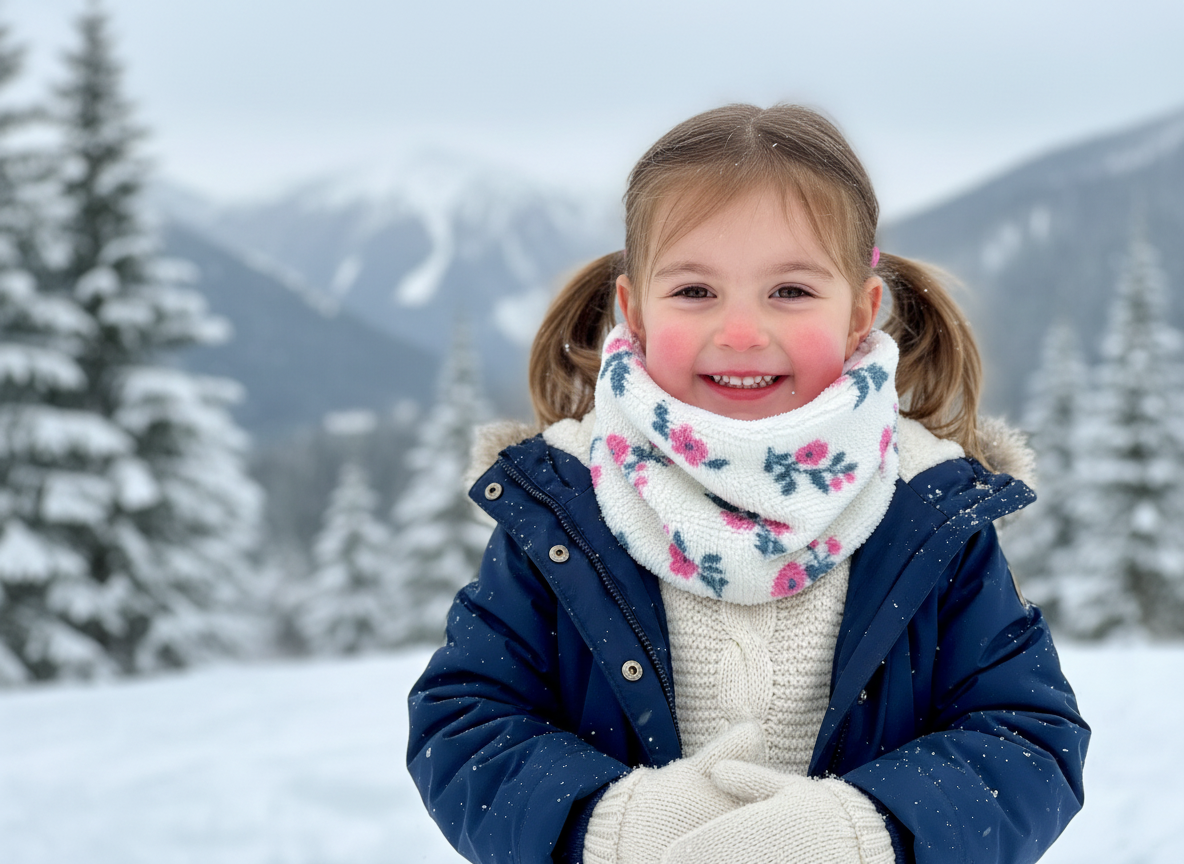The floral sherpa neck warmer for children