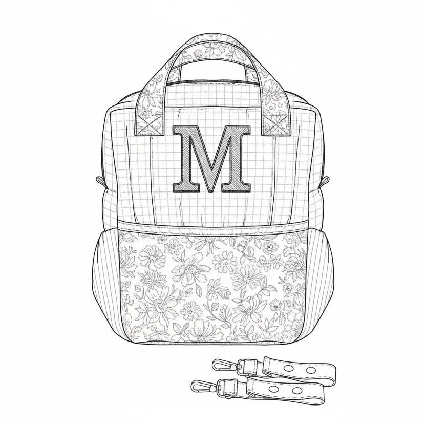 The customizable Angélique embroidered backpack